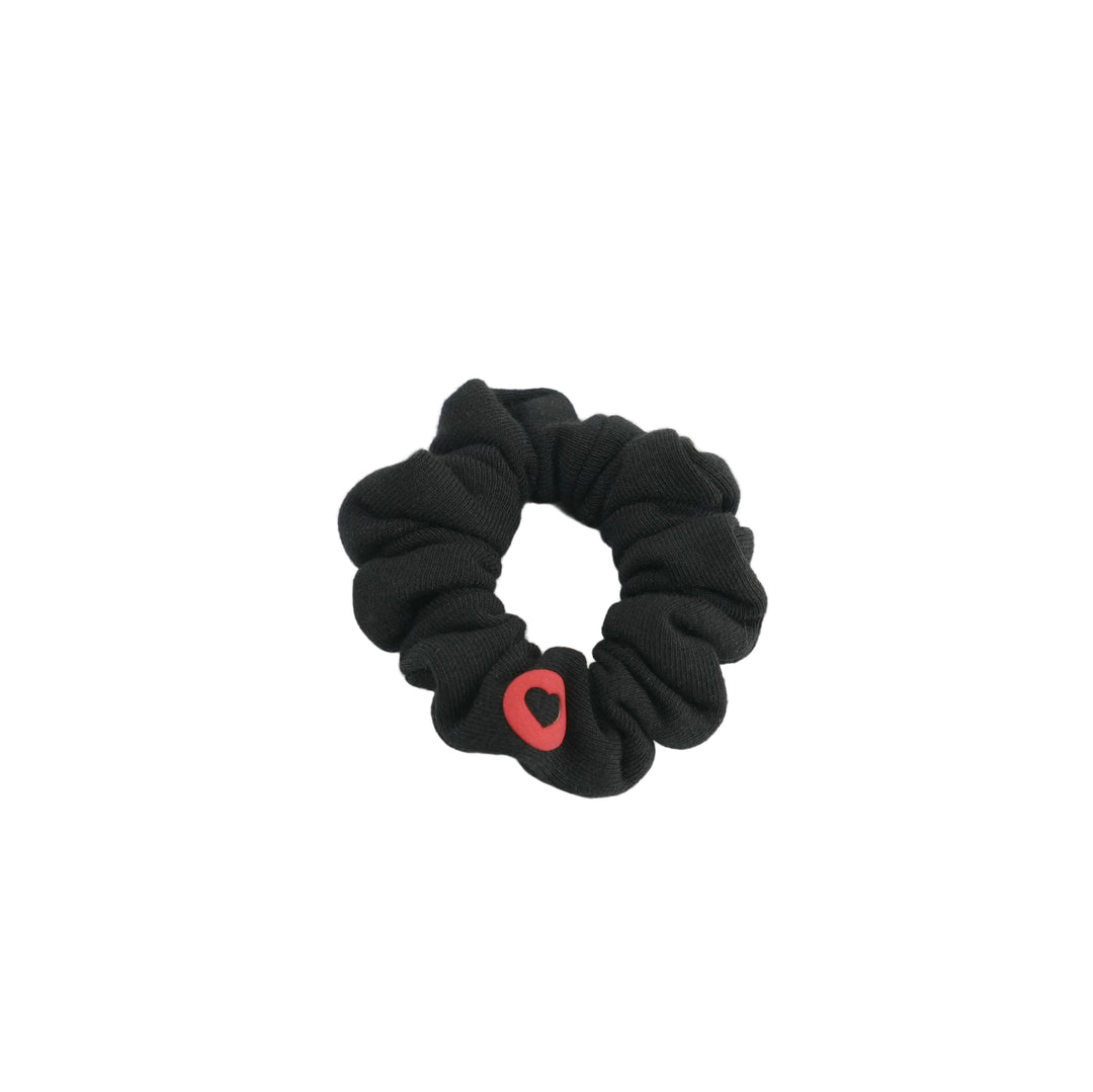 pony scrunchie narrow cut out heart logo