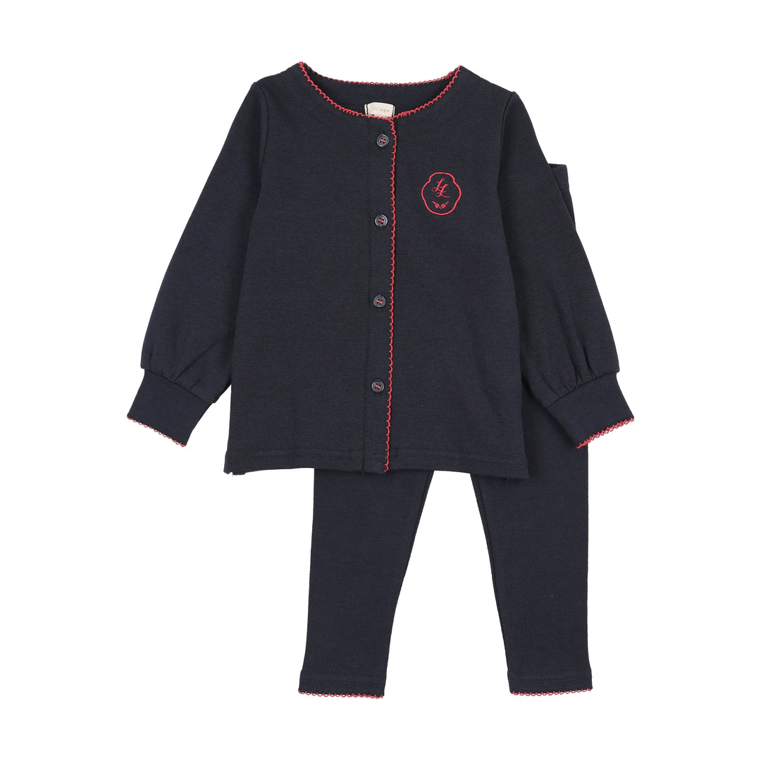 pajamas crest stitch cardigan and pants
