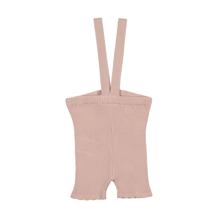 leggings ribbed knit scallop suspender shorts