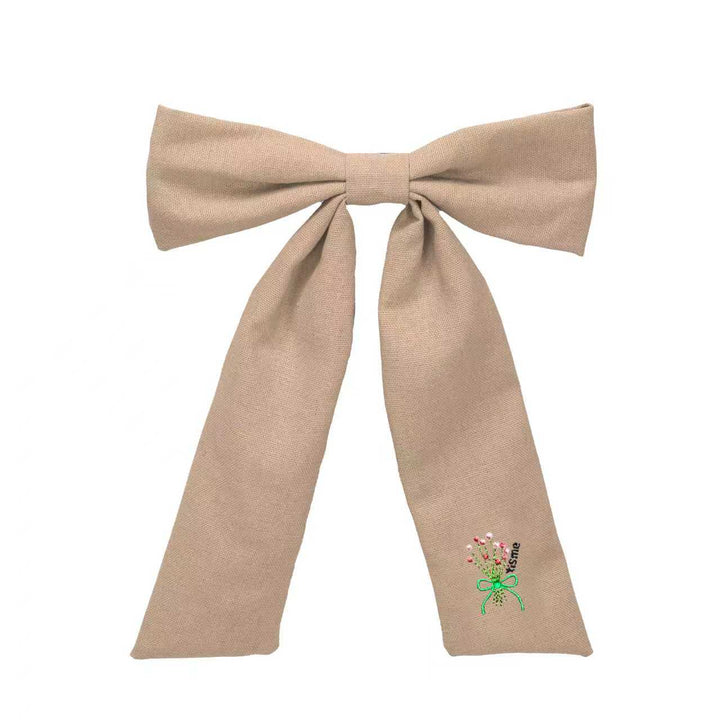 clip bouquet embroidery knit bow
