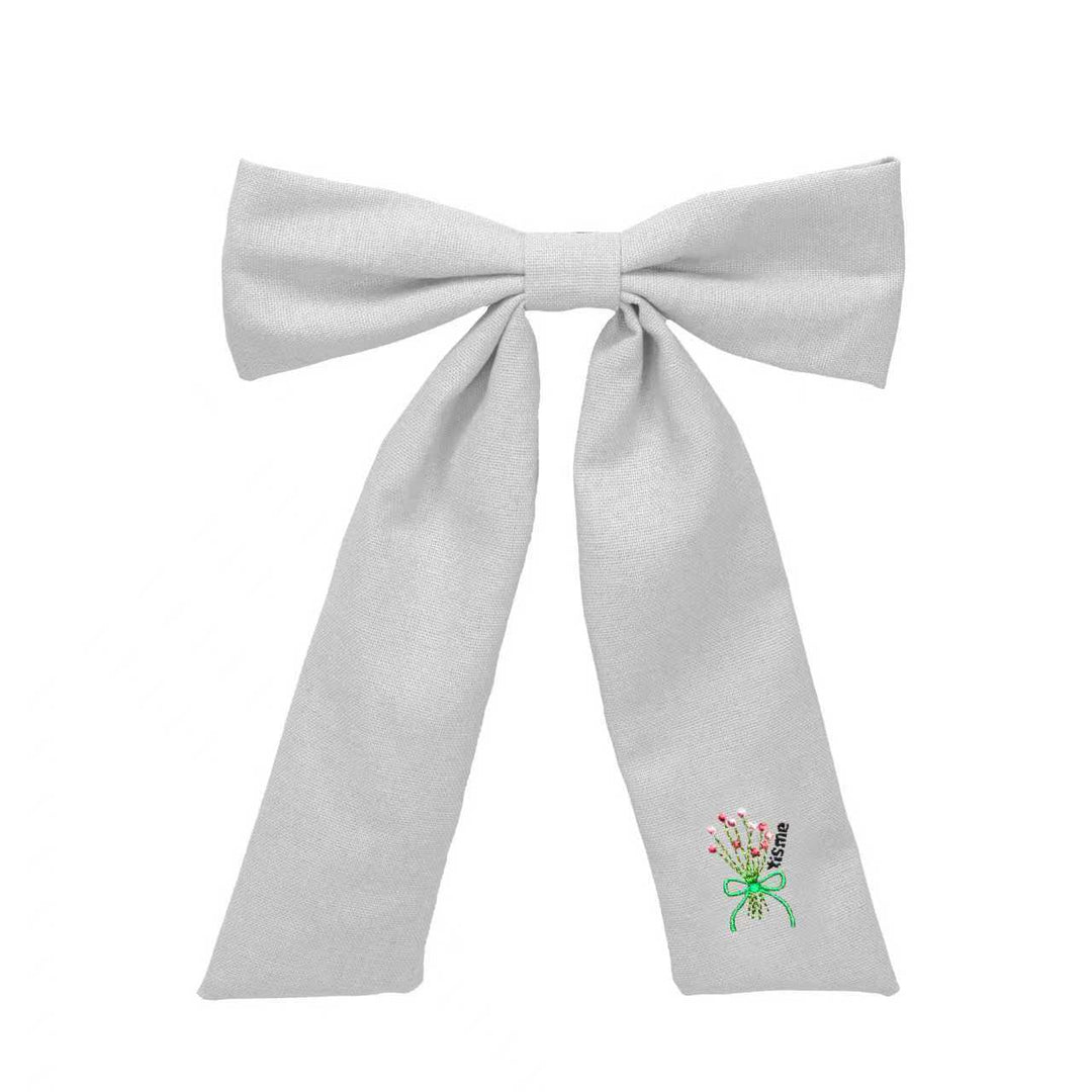 clip bouquet embroidery knit bow