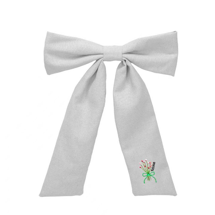 clip bouquet embroidery knit bow