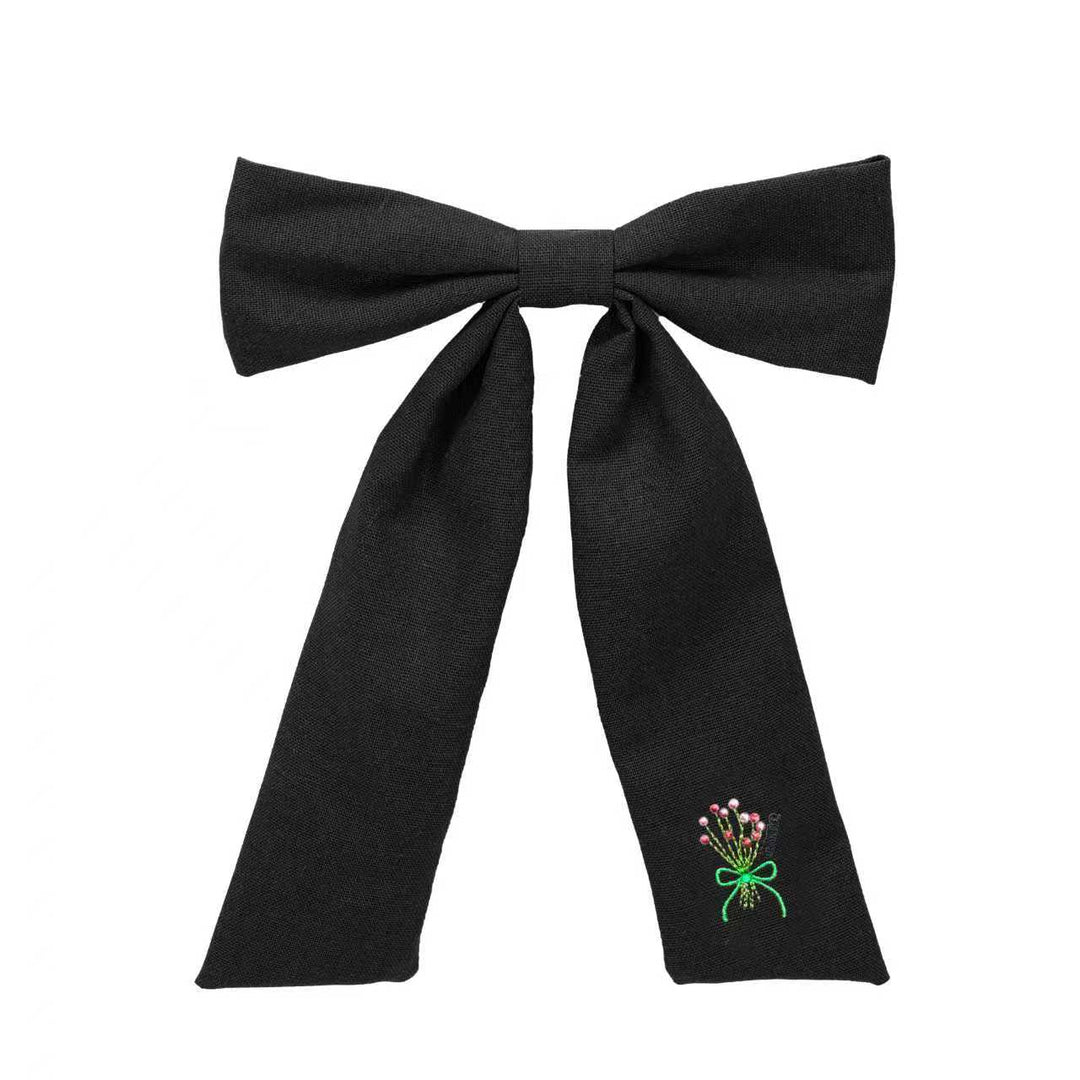clip bouquet embroidery knit bow