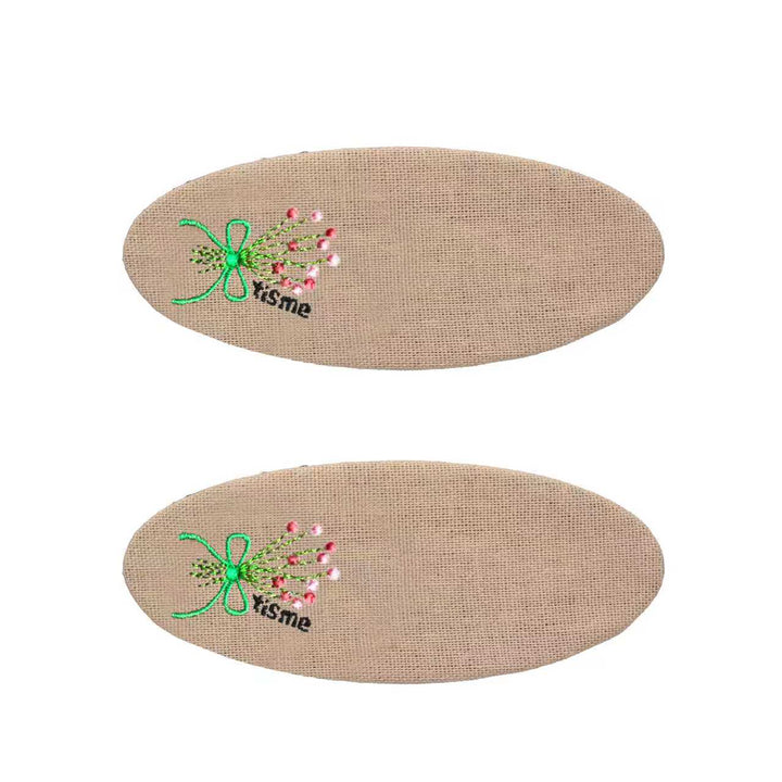 clip barrette bouquet embroidery knit
