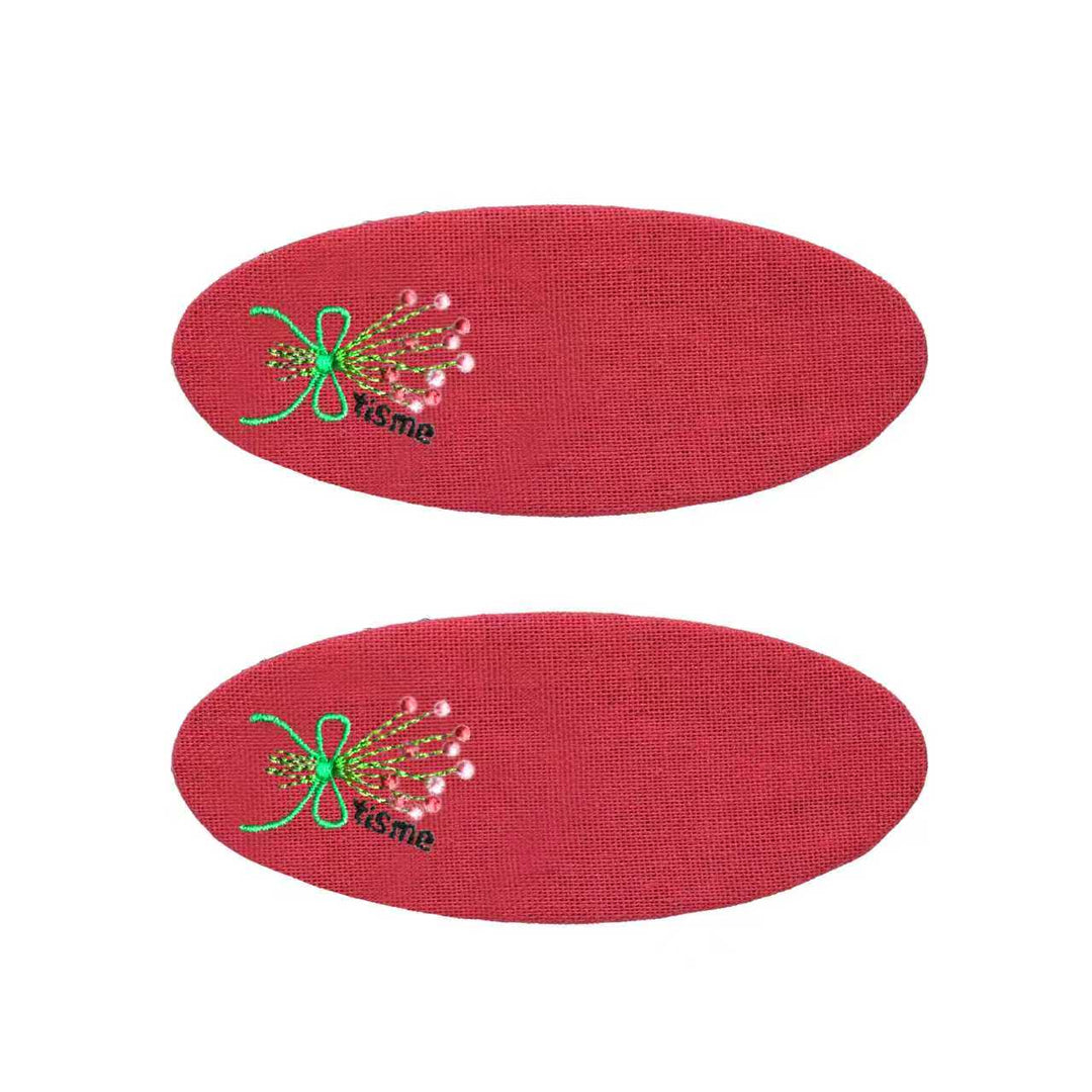 clip barrette bouquet embroidery knit