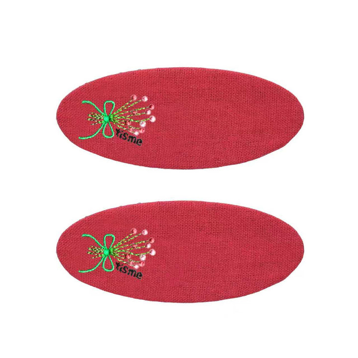 clip barrette bouquet embroidery knit
