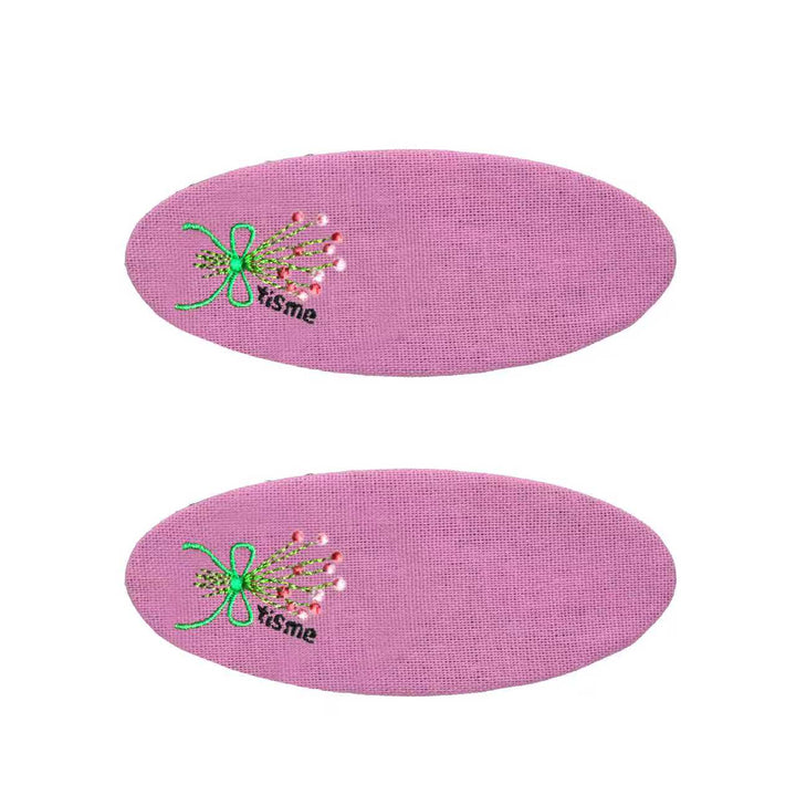clip barrette bouquet embroidery knit