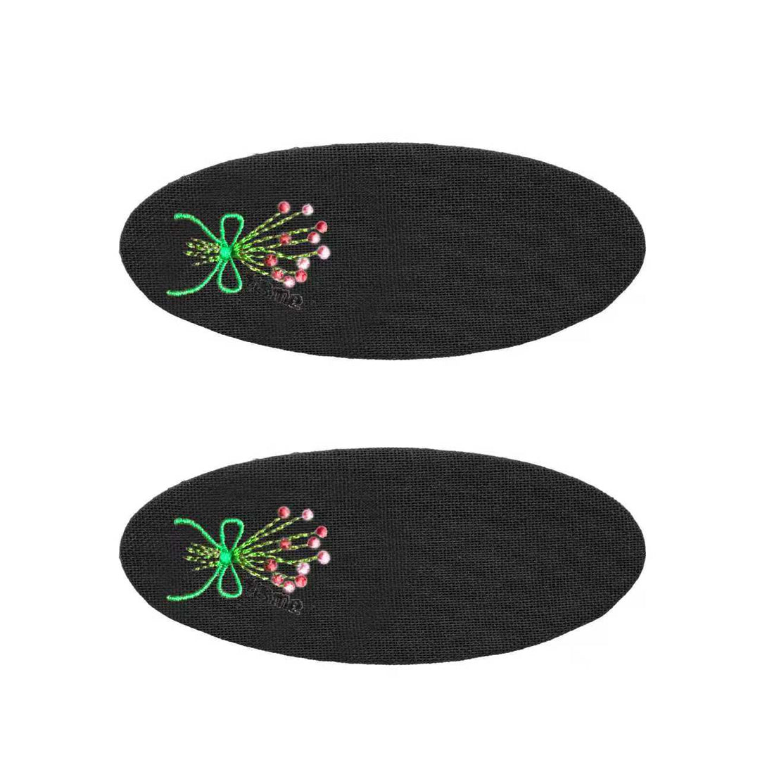 clip barrette bouquet embroidery knit