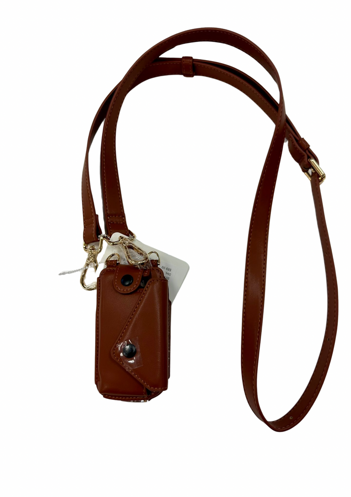 cell phone holder w strap plain leather