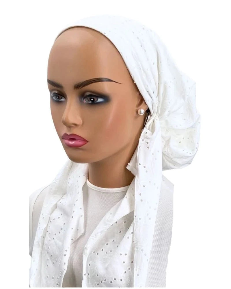 headscarf broderie eyelet