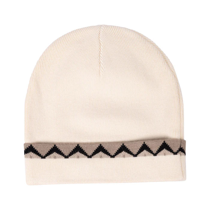 hat jacquard trim beanie with cuff