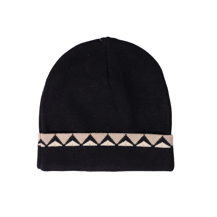 hat jacquard trim beanie with cuff