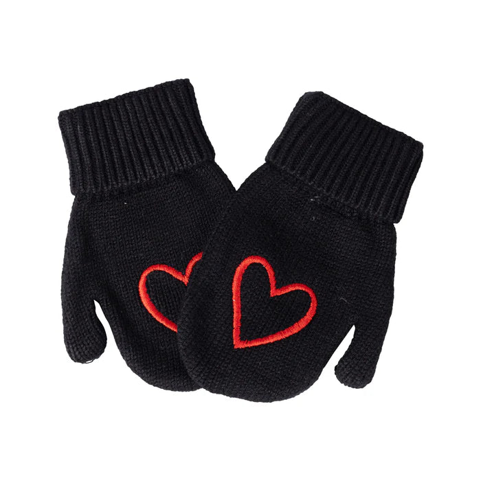 mittens embroidered heart