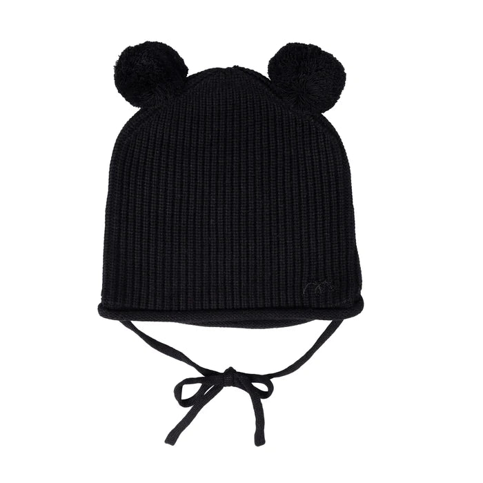 hat rolled edge pom pom beanie