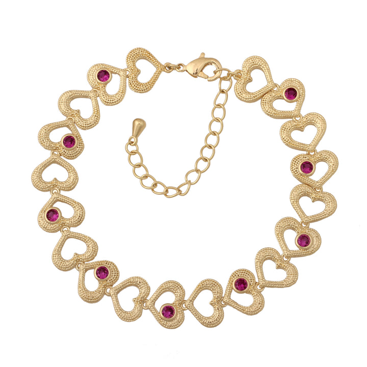 bracelet lined up hearts