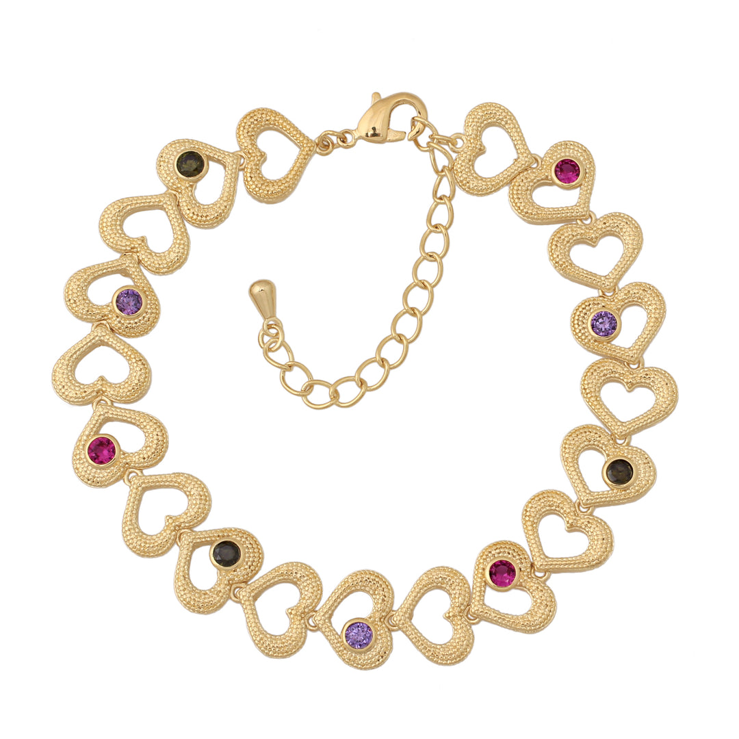 bracelet lined up hearts