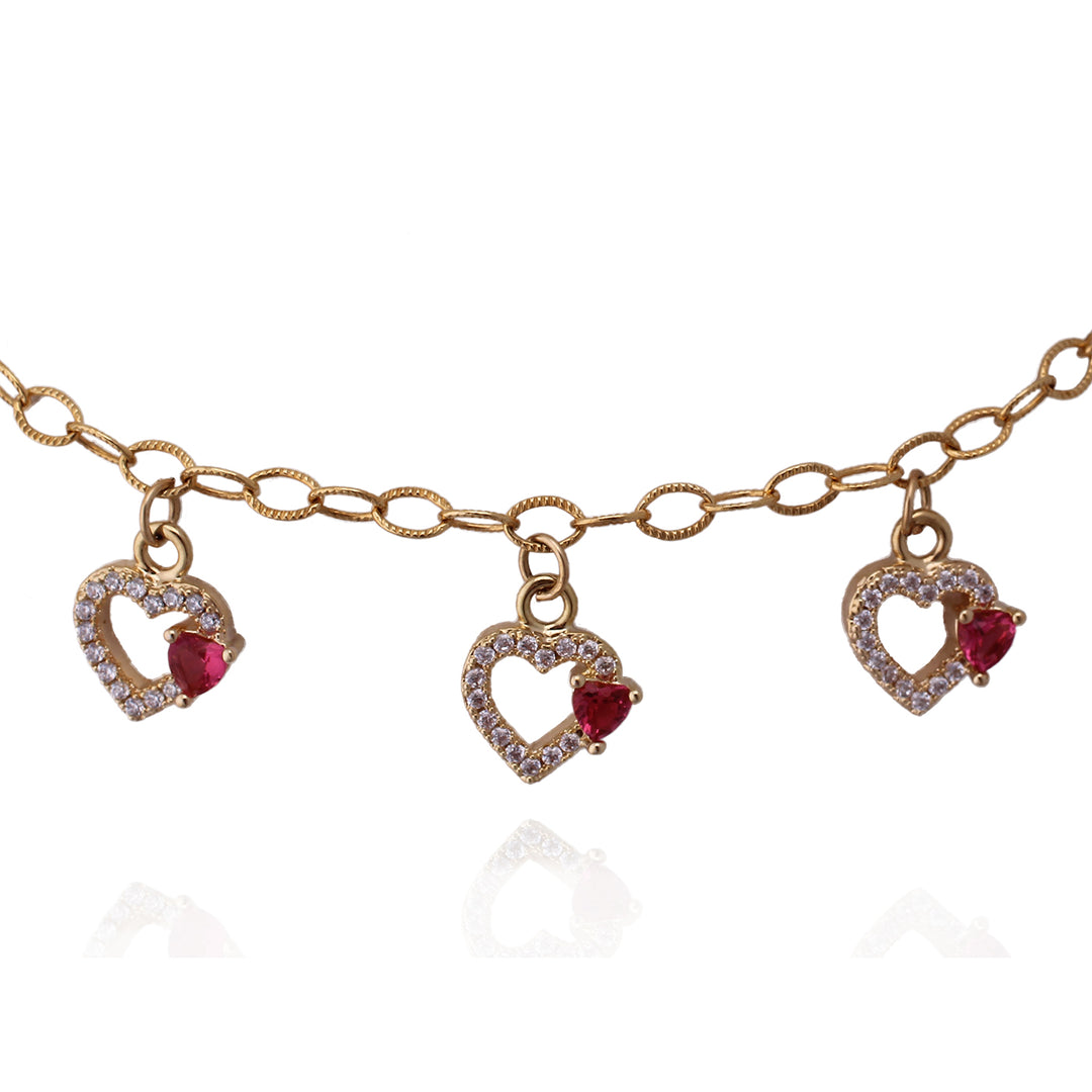 bracelet hollow heart w stones