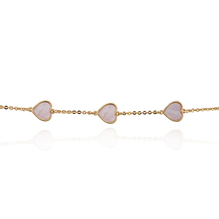 bracelet mother of pearl cut in hearts