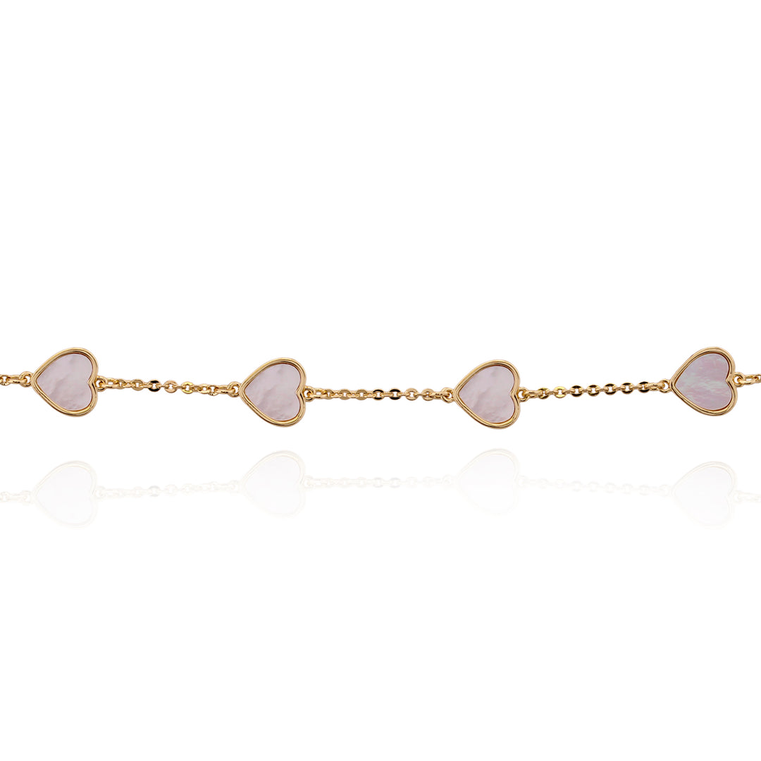 bracelet mother of pearl cut in hearts