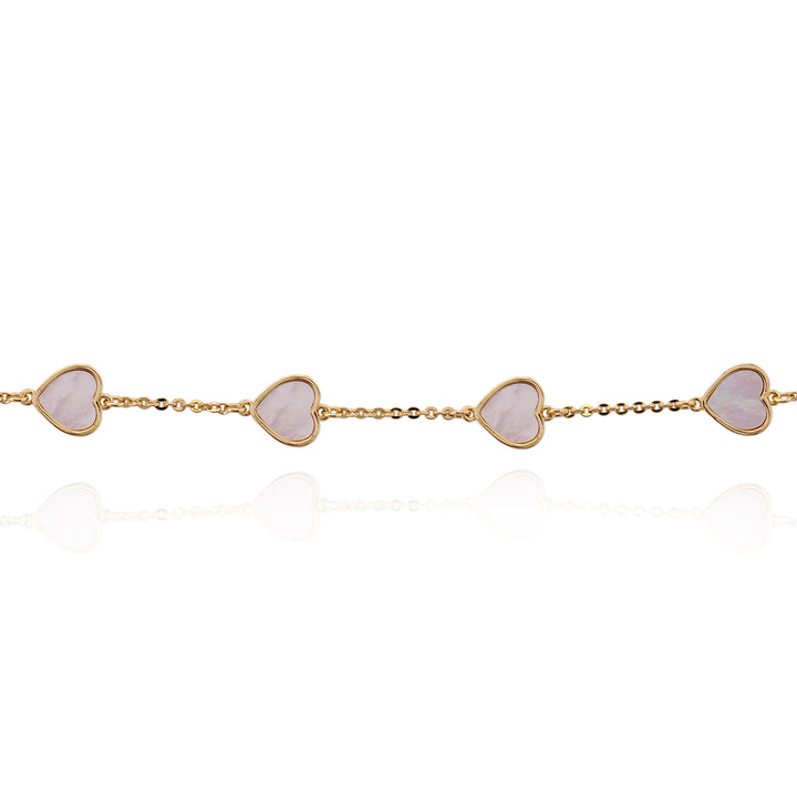 bracelet mother of pearl cut in hearts