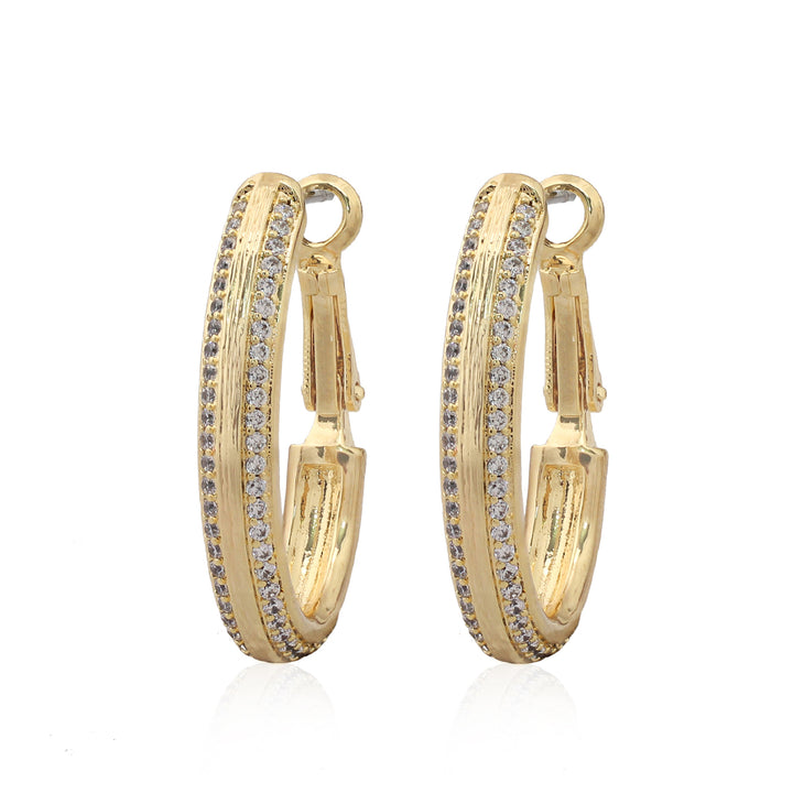 earring huggie brushed gold ribbon