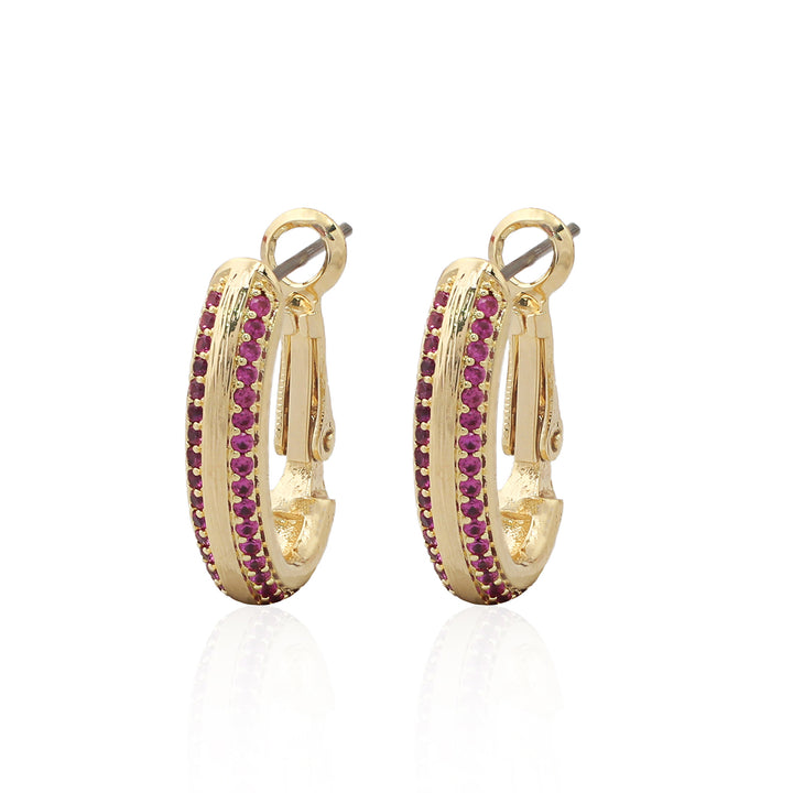 earring huggie brushed gold ribbon