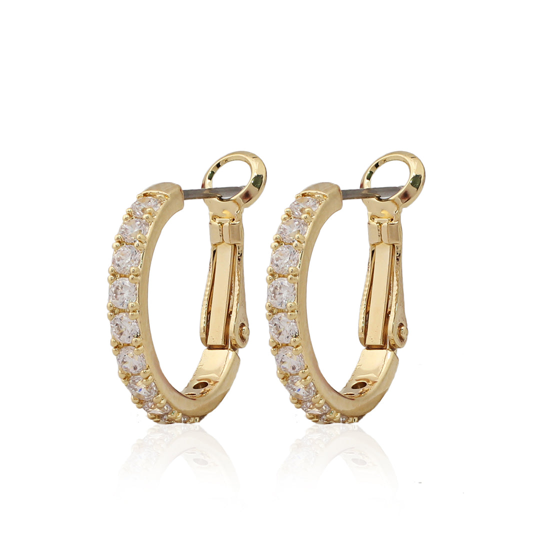 earring hoop huggie thin cz