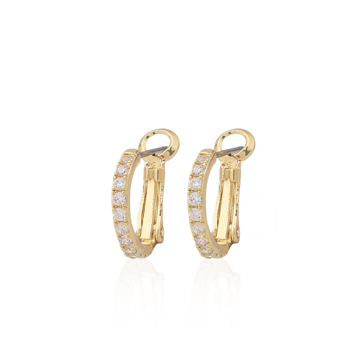 earring hoop huggie thin cz