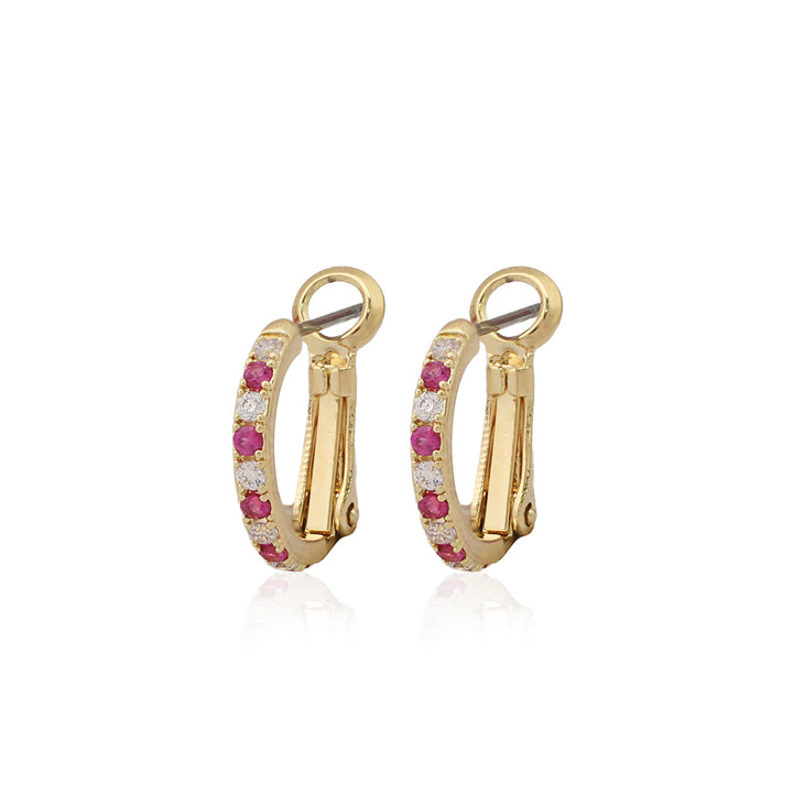 earring hoop huggie thin cz