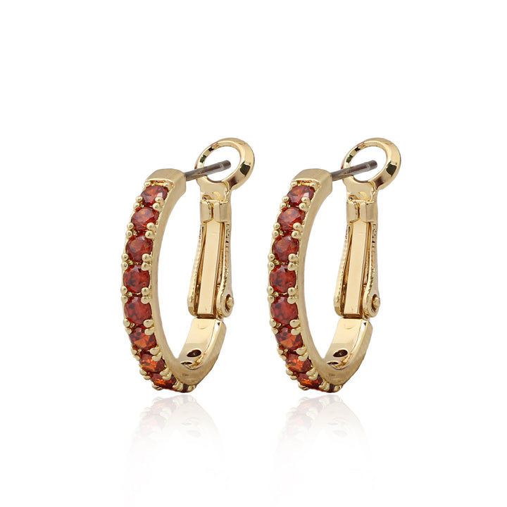 earring hoop huggie thin cz