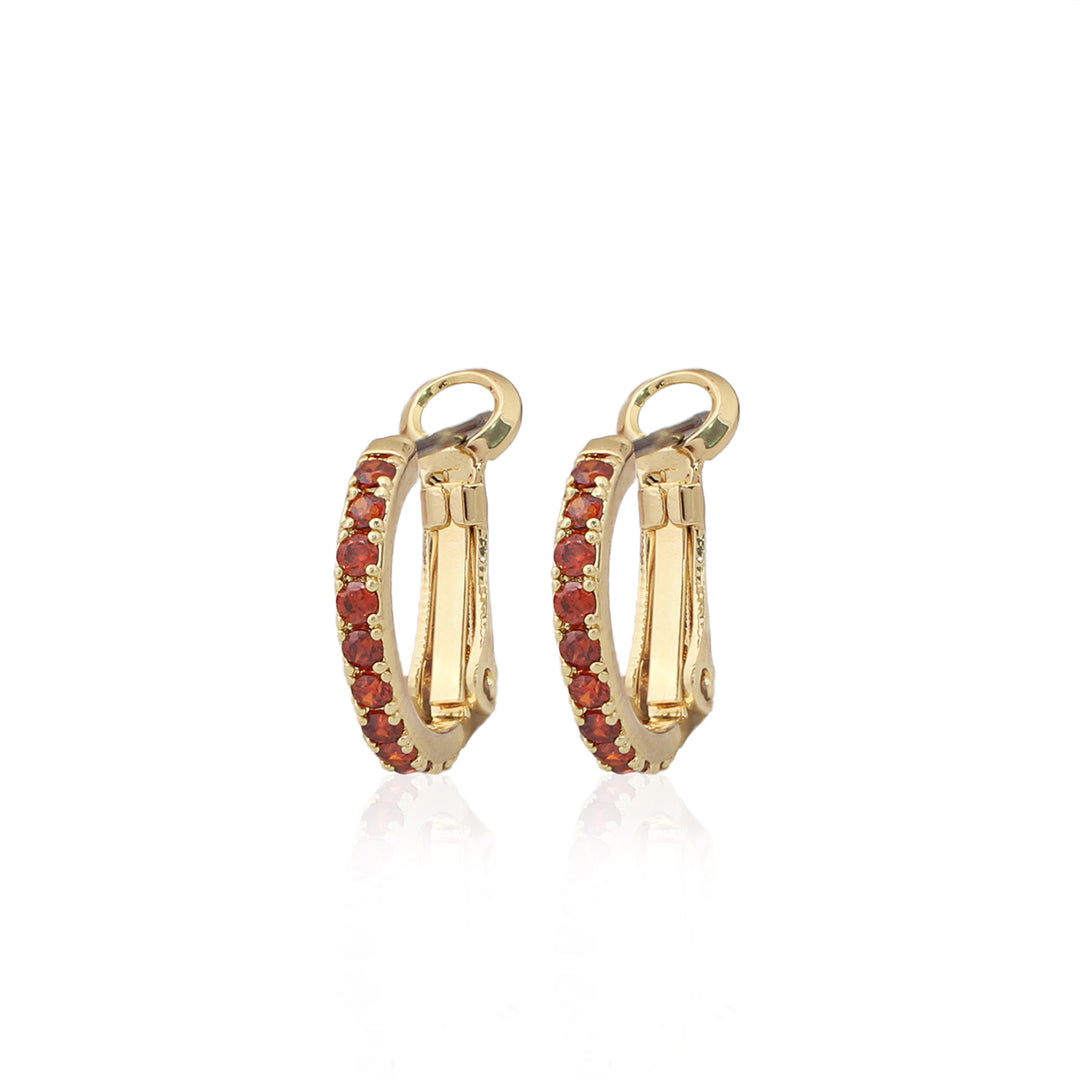 earring hoop huggie thin cz