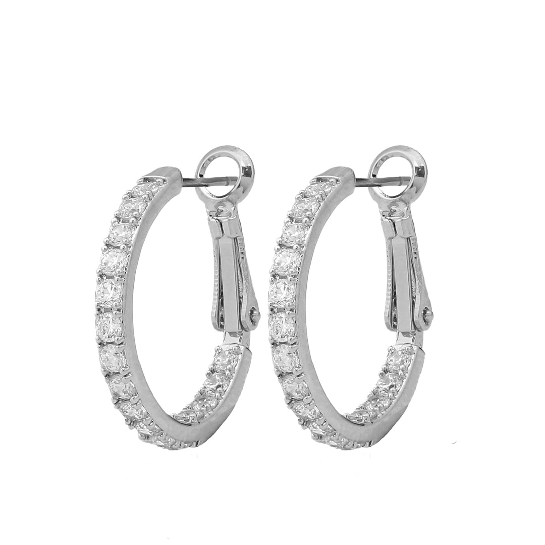 earring hoop huggie thin cz