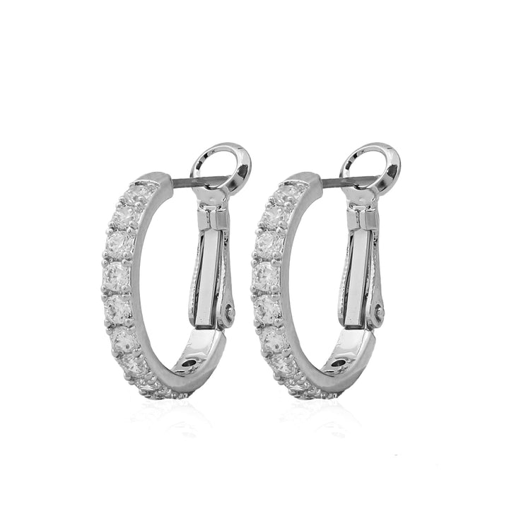 earring hoop huggie thin cz