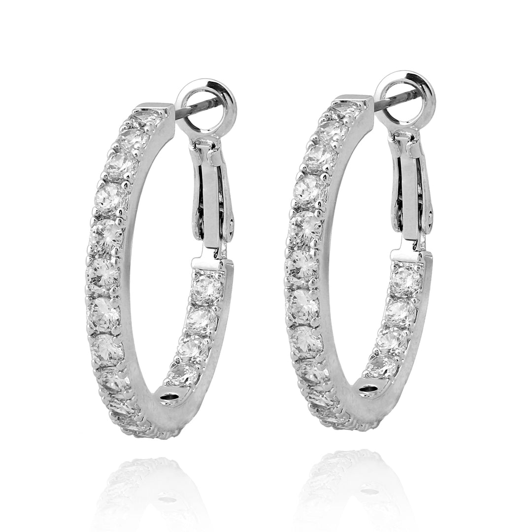 earring huggie oval cz