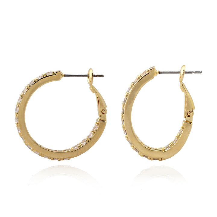 earring huggie round cz