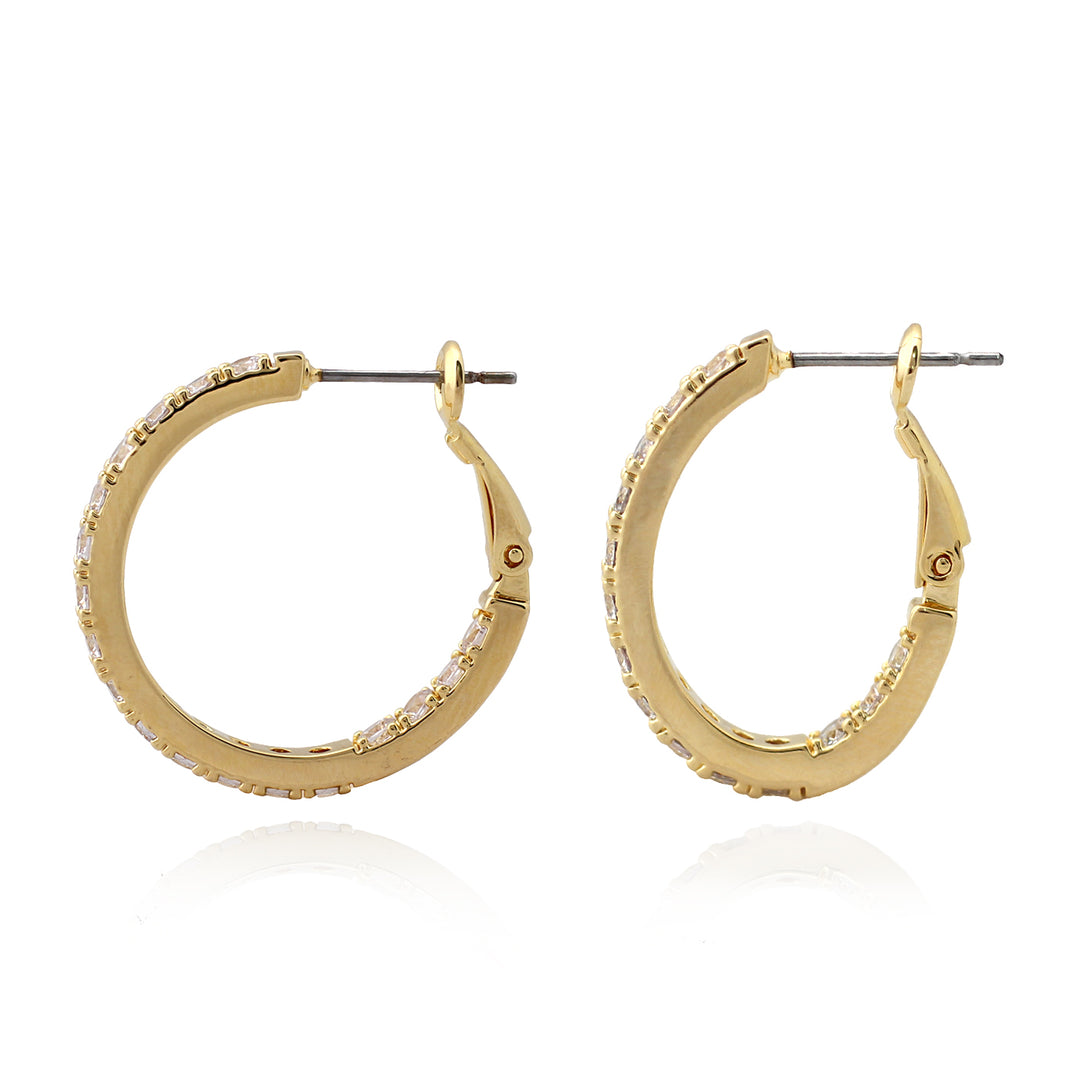 earring huggie oval cz