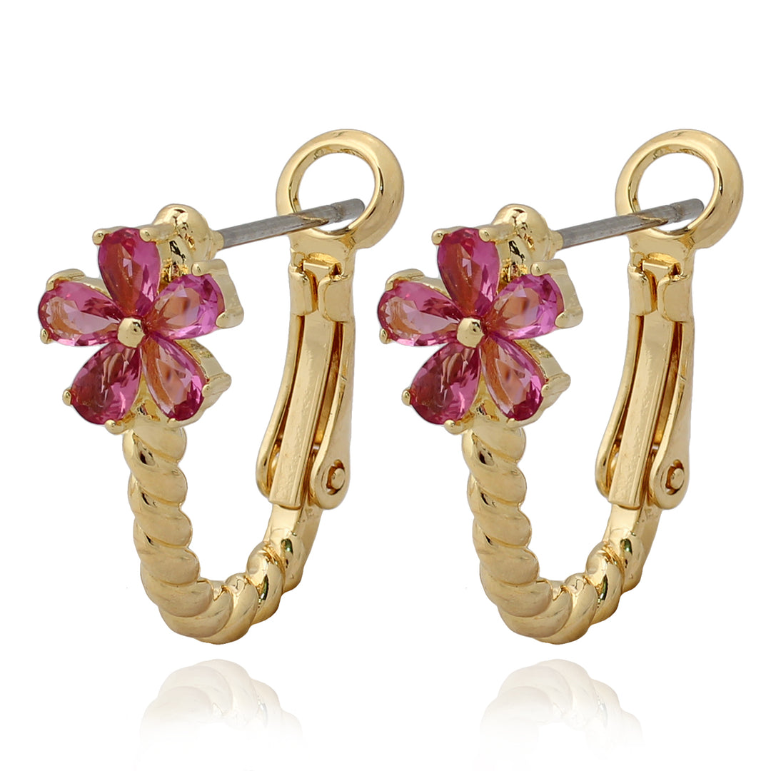 earring huggie single flower