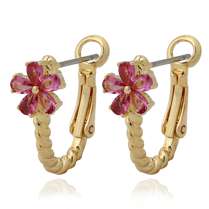 earring huggie single flower