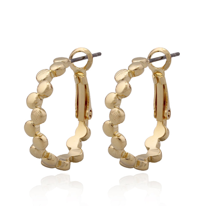 earring oval huggie polka dots