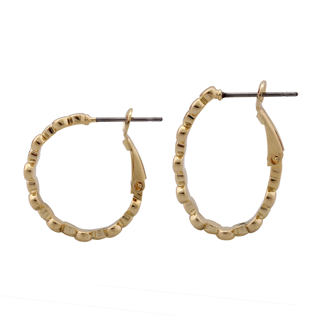 earring oval huggie polka dots