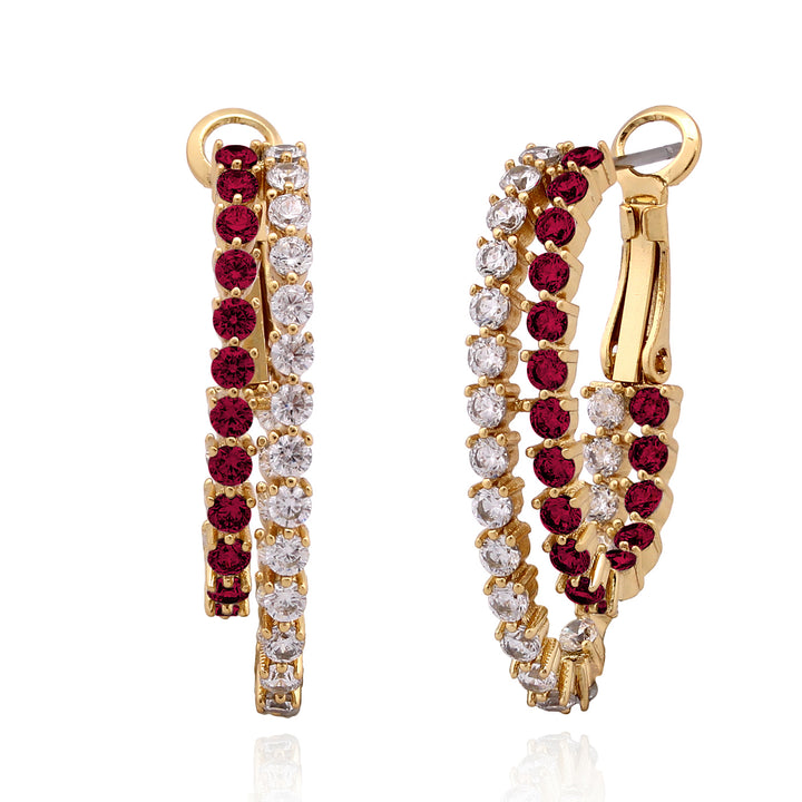 earring huggie double three prong