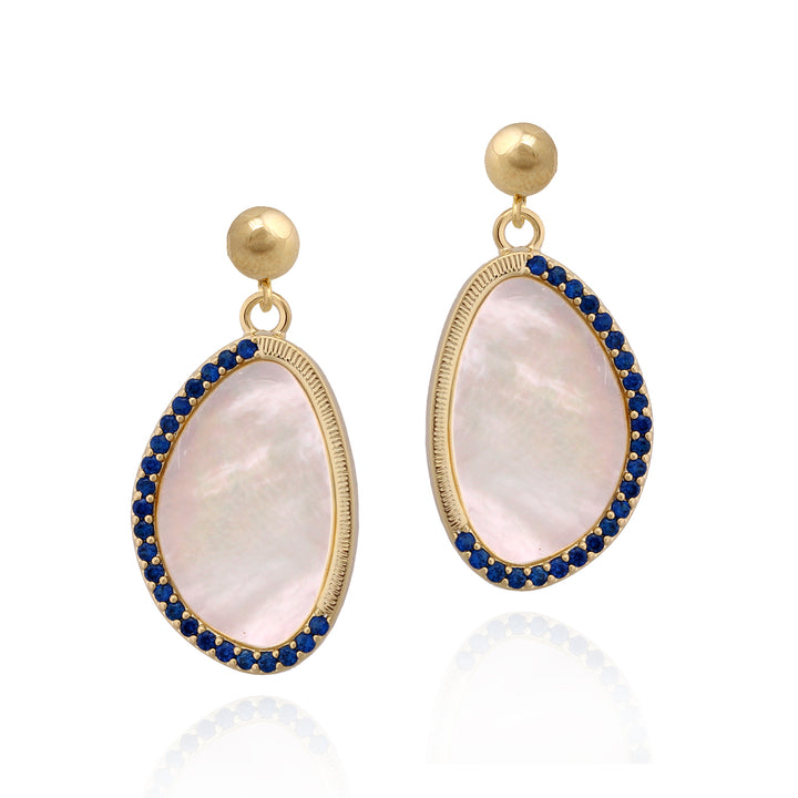 earring pl mother of pearl pebble teardrop