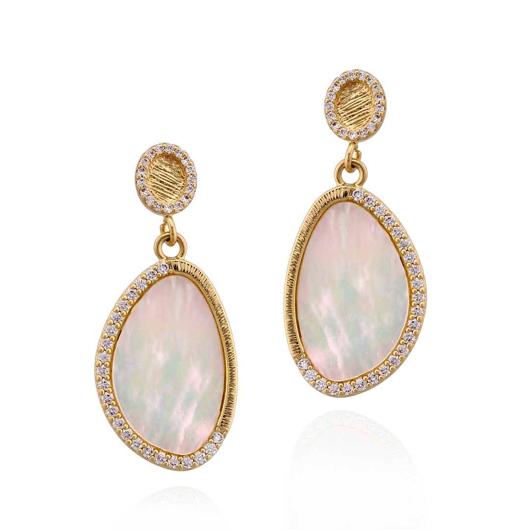 earring pl mother of pearl pebble teardrop