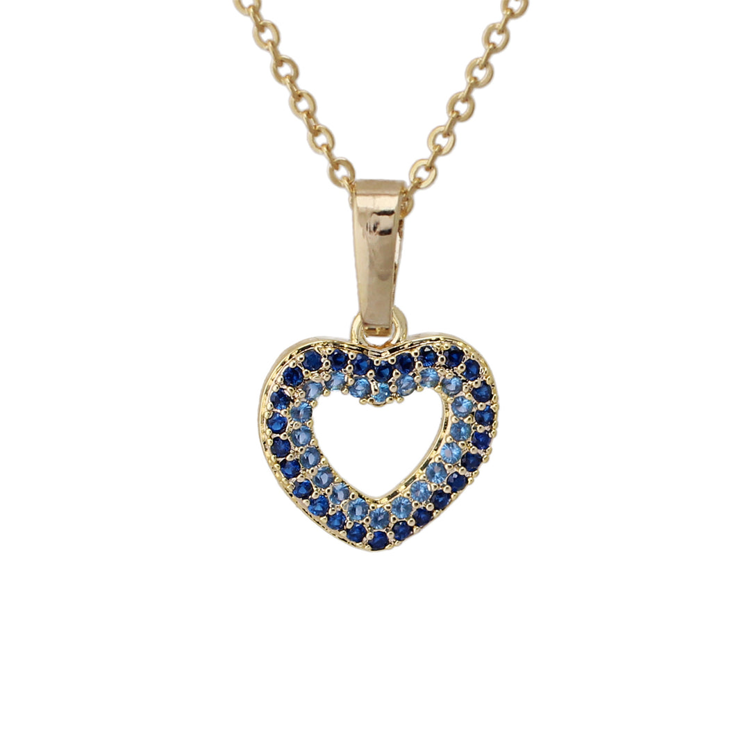 necklace pendant double outline heart