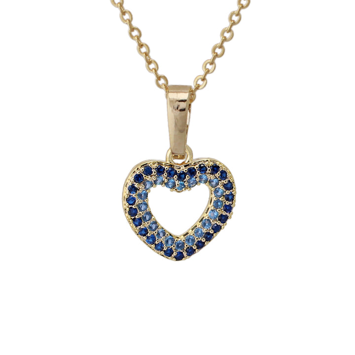 necklace pendant double outline heart