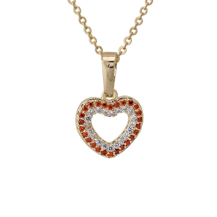 necklace pendant double outline heart