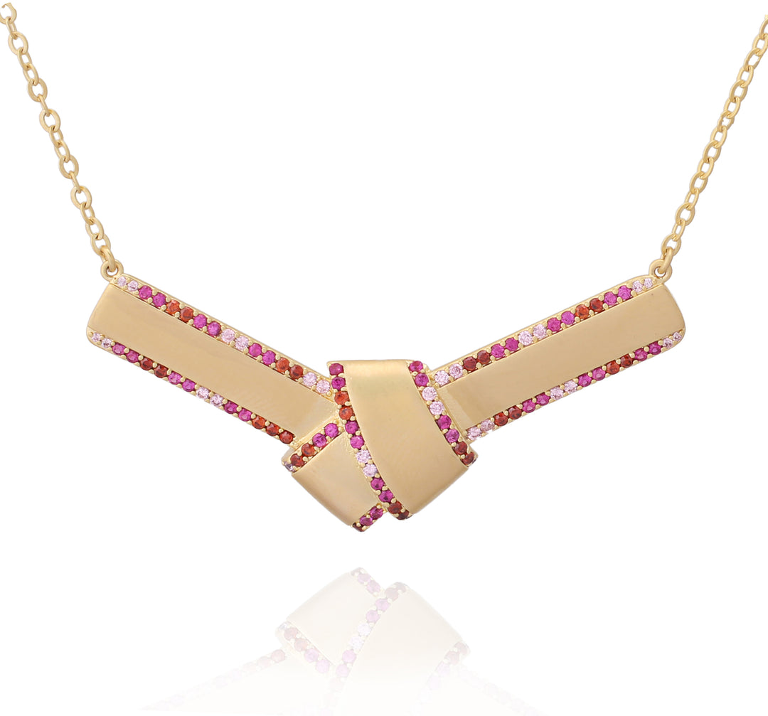 necklace matte bar knot