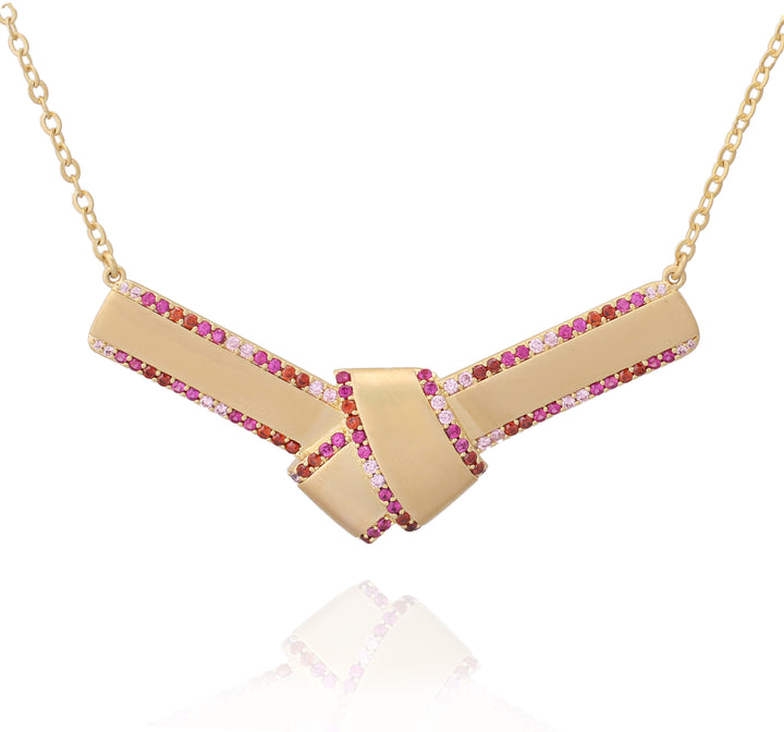 necklace matte bar knot