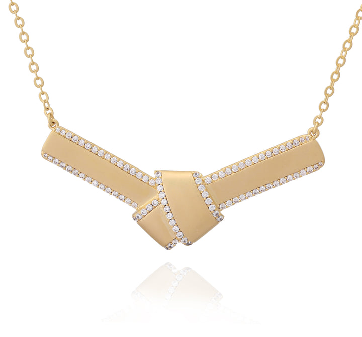 necklace matte bar knot