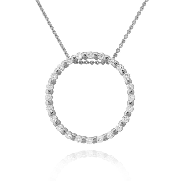 necklace dotted outline circle pendant
